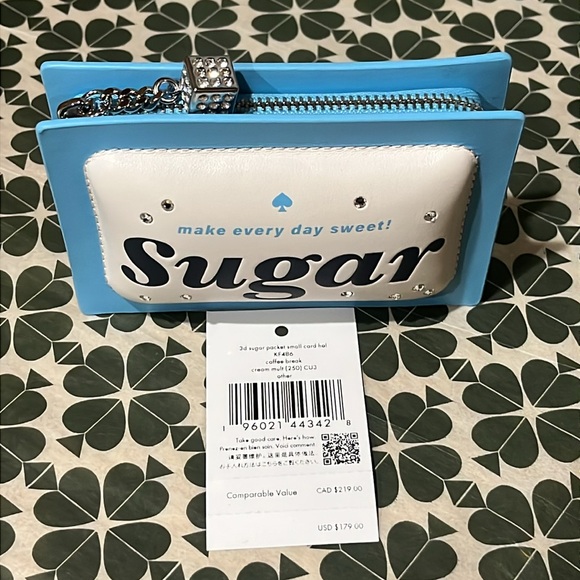 ♠️kate spade Coffee Break 3D Sugar Packet Small Card Holder Wallet NWT - Picture 14 of 15
